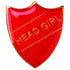 School Shield Badge (Head Girl) - Red 1.25in