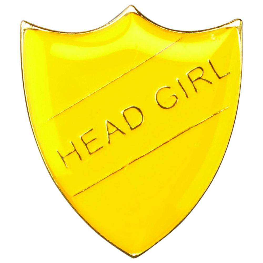 School Shield Badge (Head Girl) - Yellow 1.25in