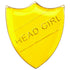 School Shield Badge (Head Girl) - Yellow 1.25in