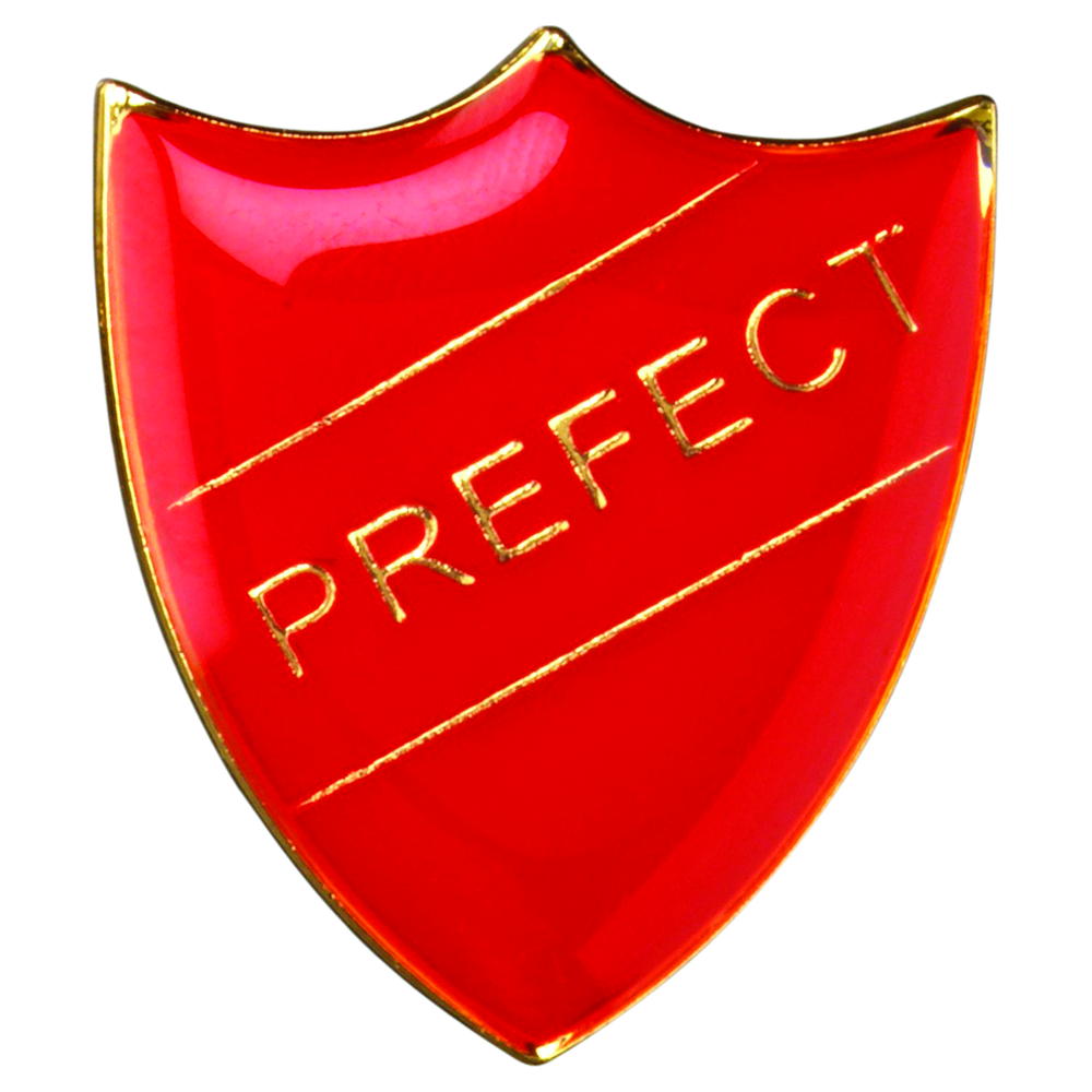 School Shield Badge (Prefect) - Red 1.25in