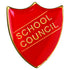 School Shield Badge (School Council) - Red 1.25in