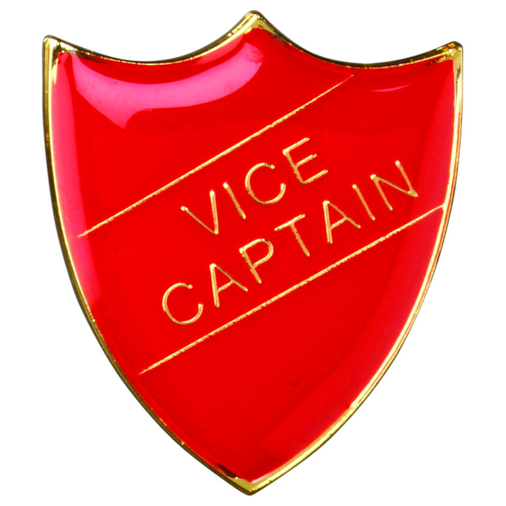 School Shield Badge (Vice Captain) - Red 1.25in
