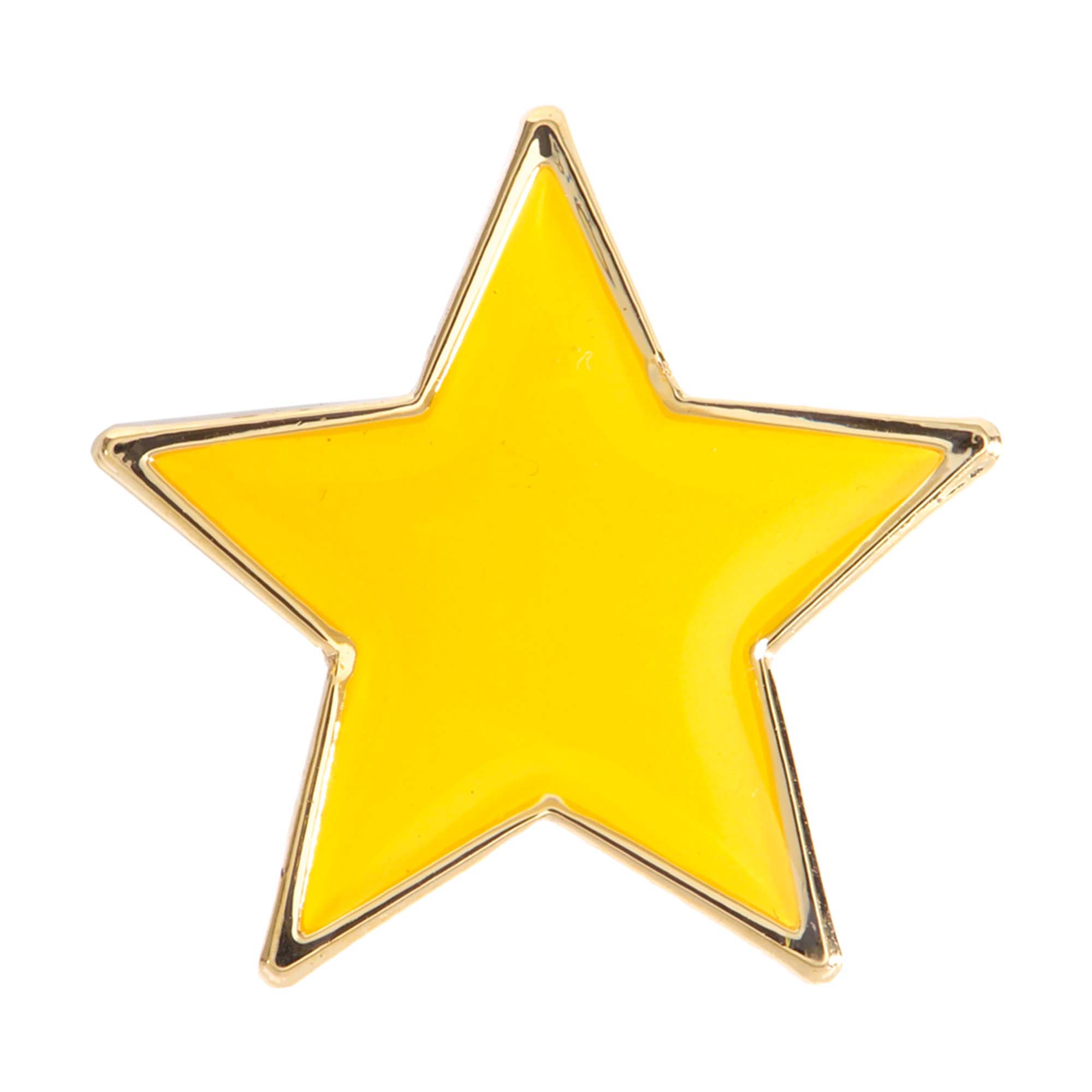 Yellow Star Pin Badge 25mm