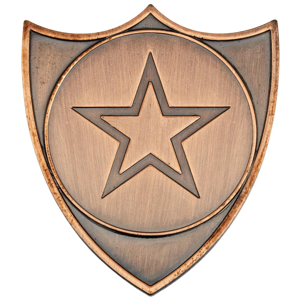 Shield Badge (1in Centre) - Silver - 1.5in