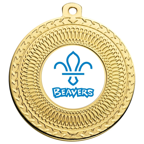 Beavers Gold Swirl 50mm Medal