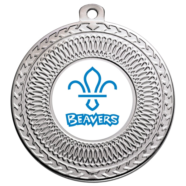 Beavers Silver Swirl 50mm Medal