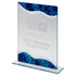 Jade Glass Award - Rectangle Plaque With Silver/Blue Marble Detail