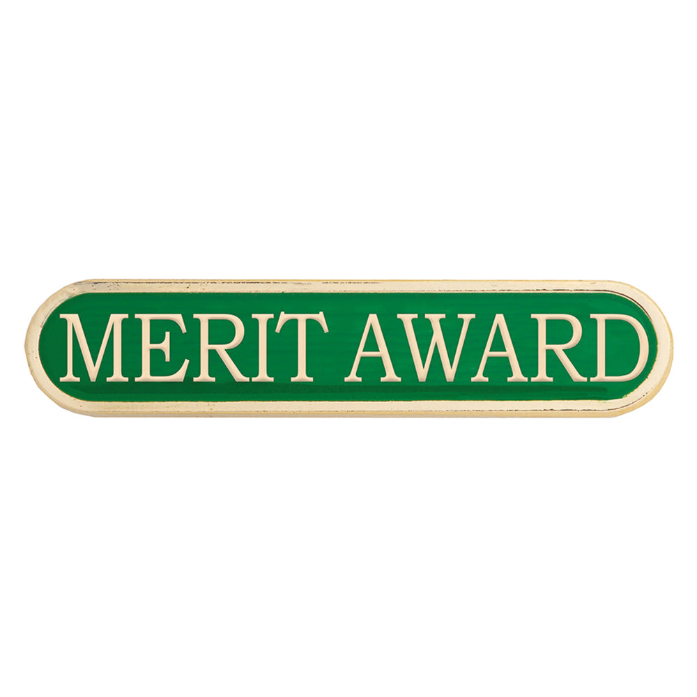 Green Merit Enamel Bar School Badge