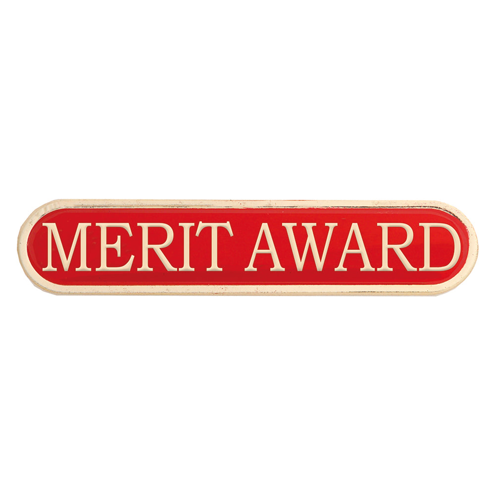 Red Merit Enamel Bar School Badge