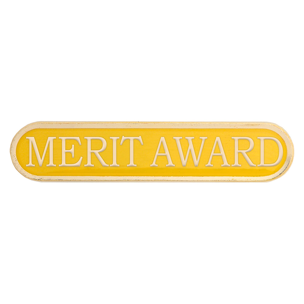 Yellow Merit Enamel Bar School Badge