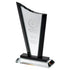 Glass Award - Curved Top Plaque With Black Sides And Step
