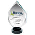 Personalised Clear Glass Award - Diamond On Black And Clear Round Base