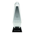 Clear Glass Hexagonal Column Trophy On Black Base