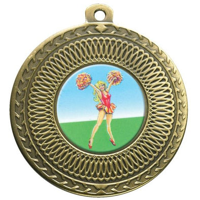 Cheerleading Bronze Swirl 50mm Medal