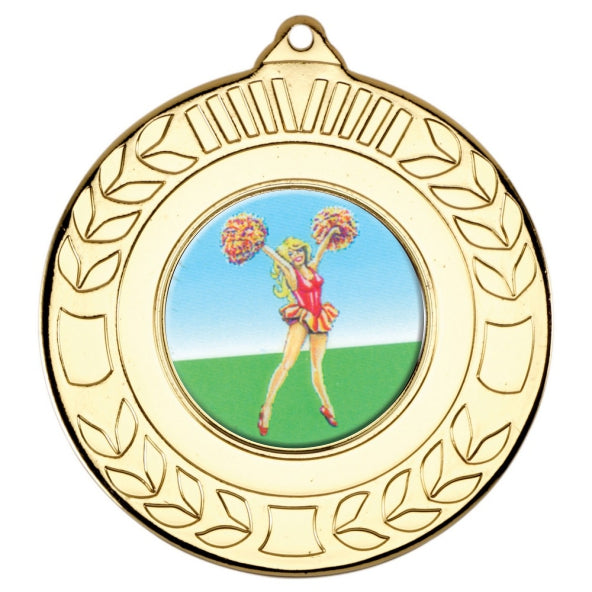 Cheerleading Gold Laurel 50mm Medal