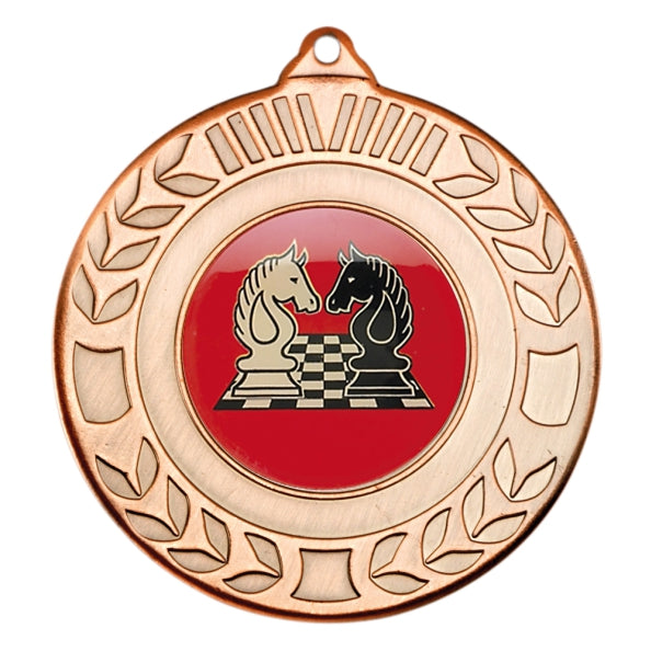 Chess Bronze Laurel 50mm Medal
