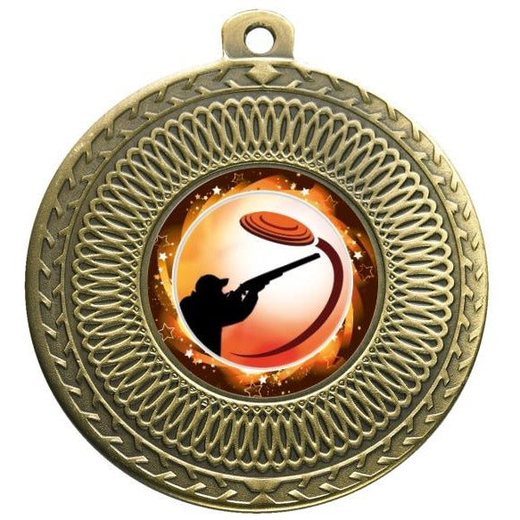 Clay Pigeon Bronze Swirl 50mm Medal