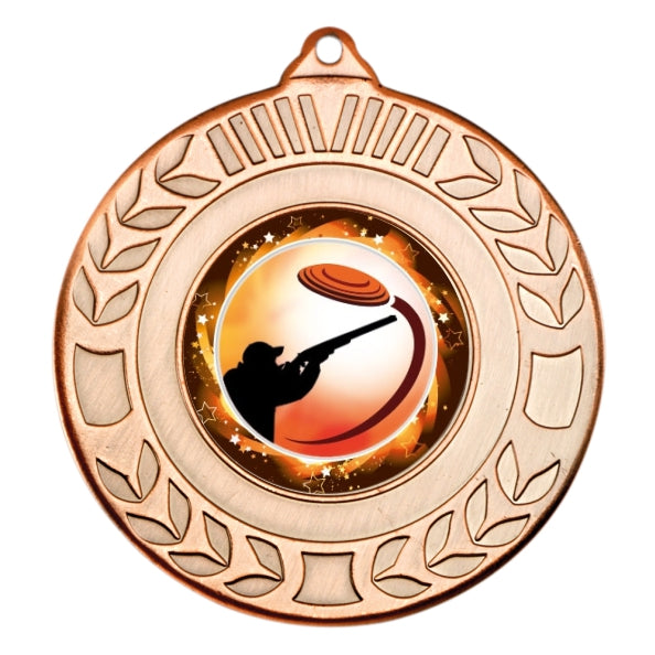 Clay Pigeon Bronze Laurel 50mm Medal
