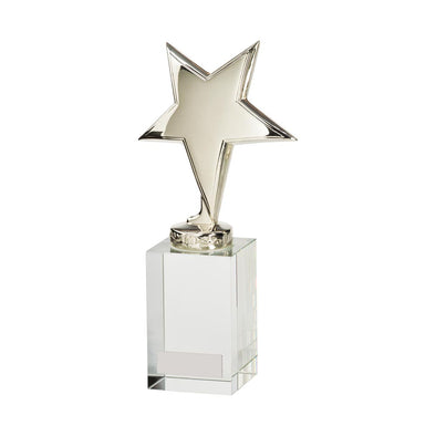 Dallas Crystal & Chrome Award on Glass Base 185mm