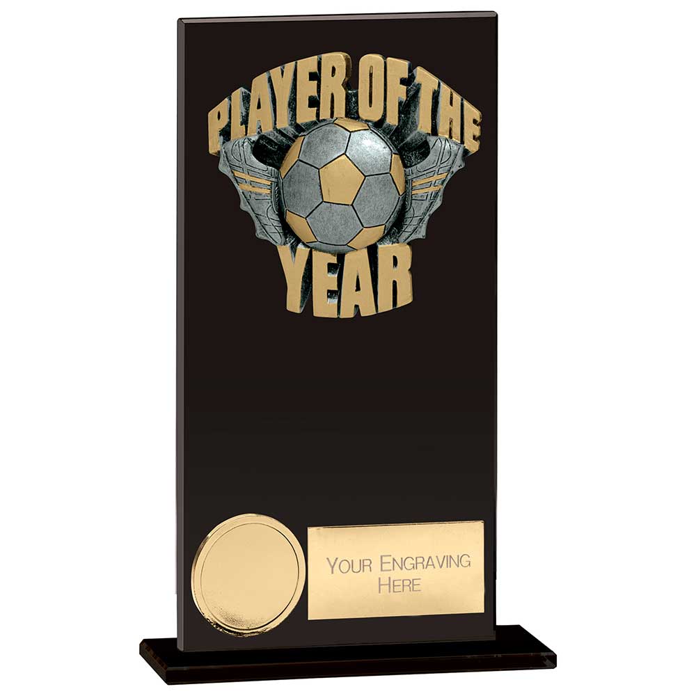 Euphoria Football Hero Player of the Year Glass Award - Jet Black