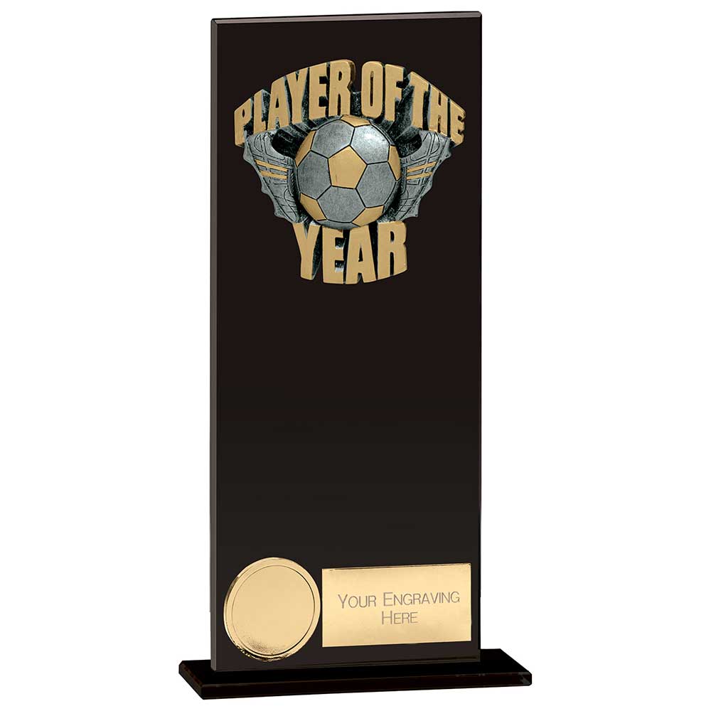 Euphoria Football Hero Player of the Year Glass Award - Jet Black