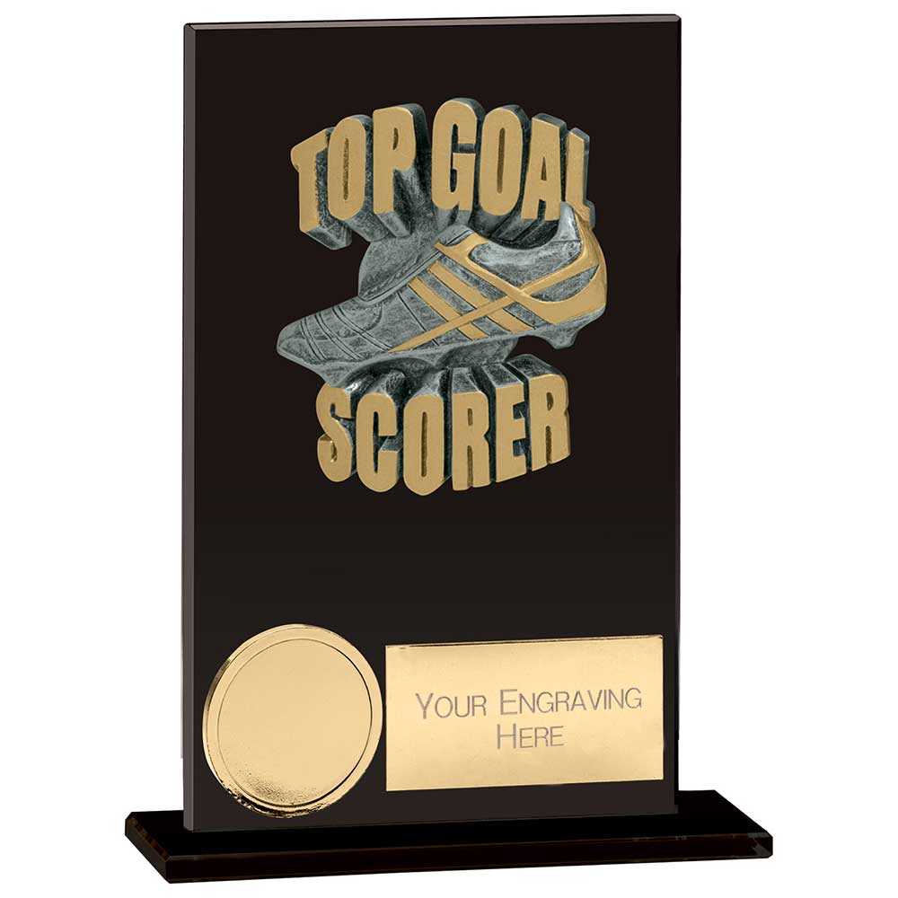 Euphoria Football Hero Top Goal Scorer Glass Award - Jet Black