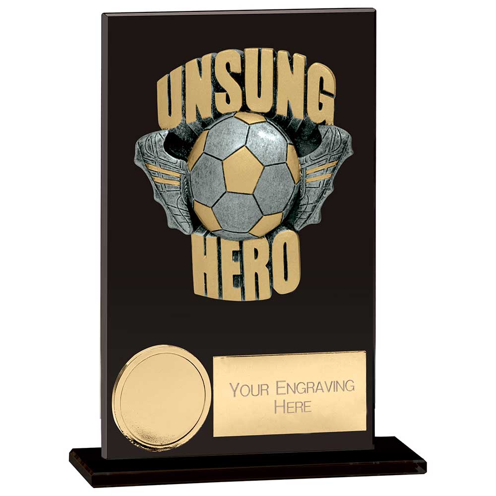 Euphoria Football Unsung Hero Glass Award - Jet Black