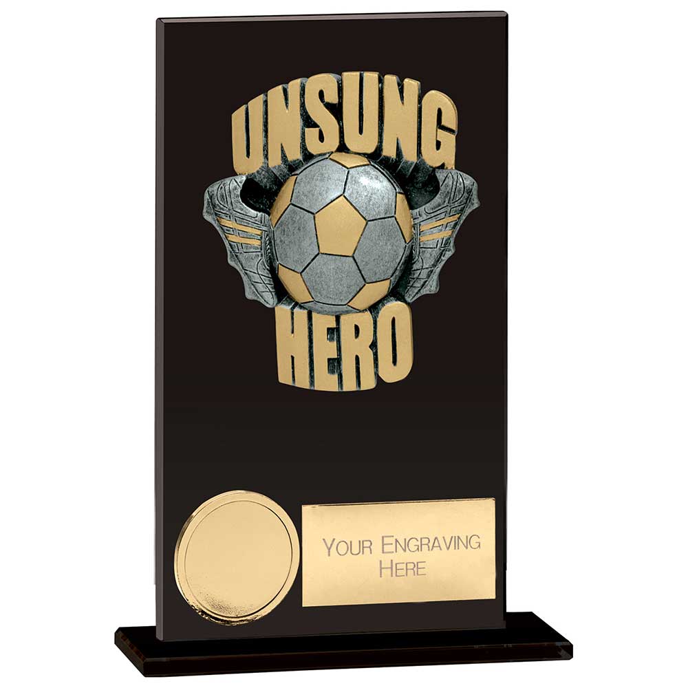 Euphoria Football Unsung Hero Glass Award - Jet Black