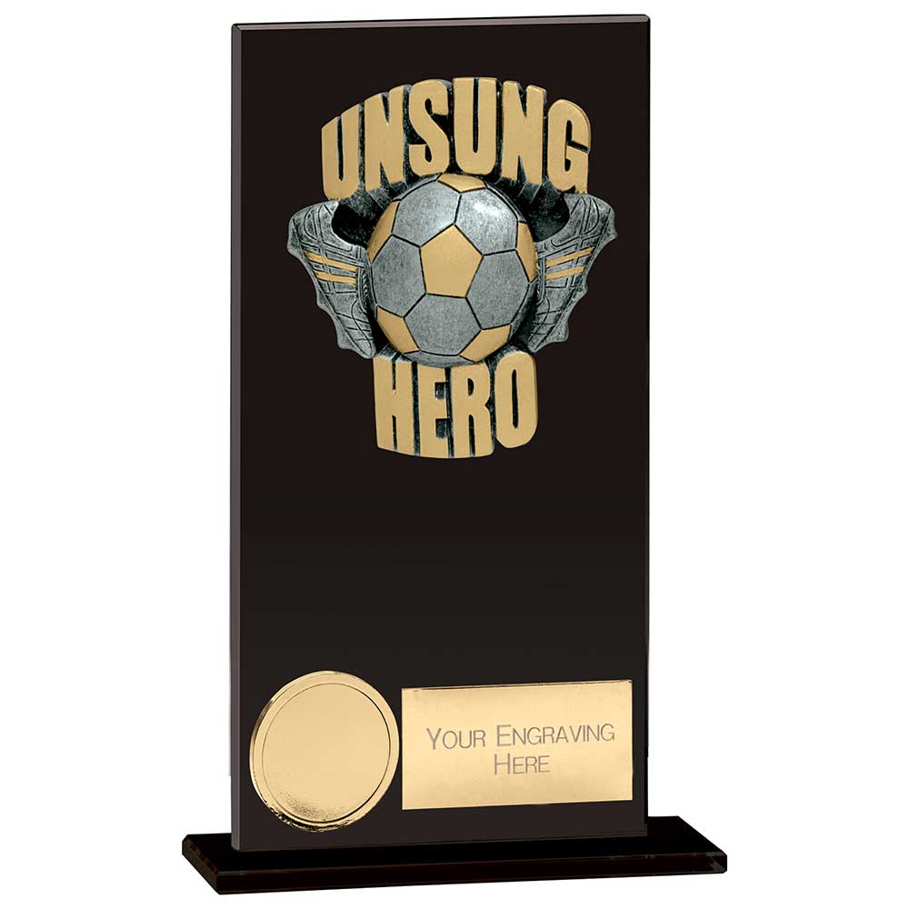 Euphoria Football Unsung Hero Glass Award - Jet Black