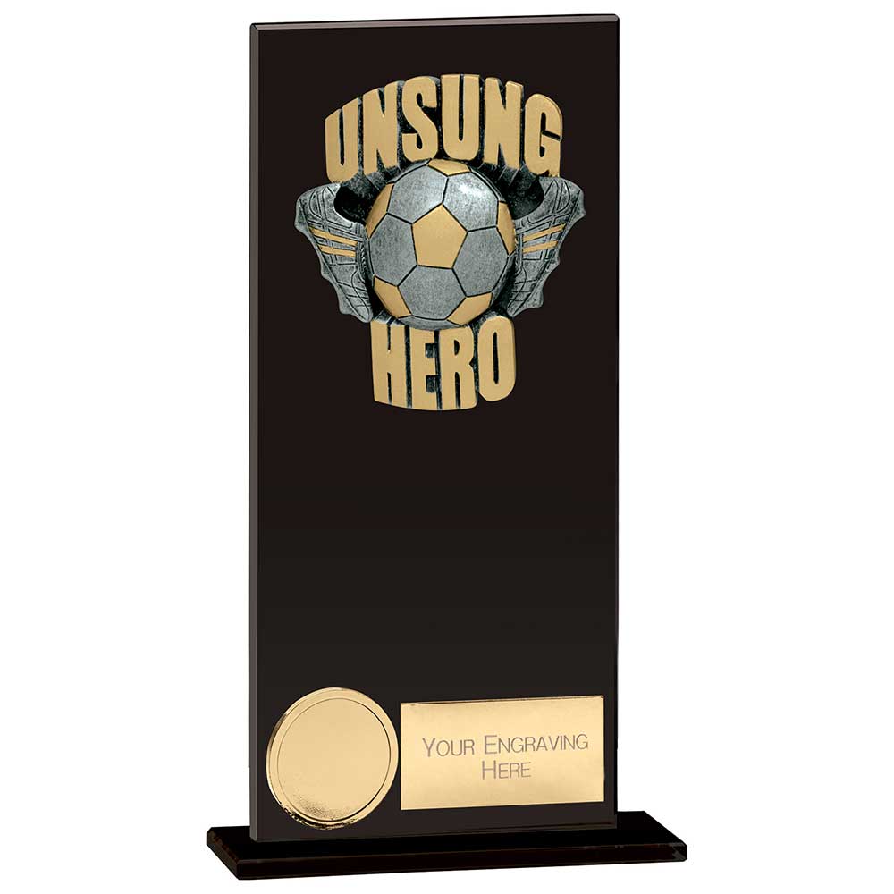 Euphoria Football Unsung Hero Glass Award - Jet Black