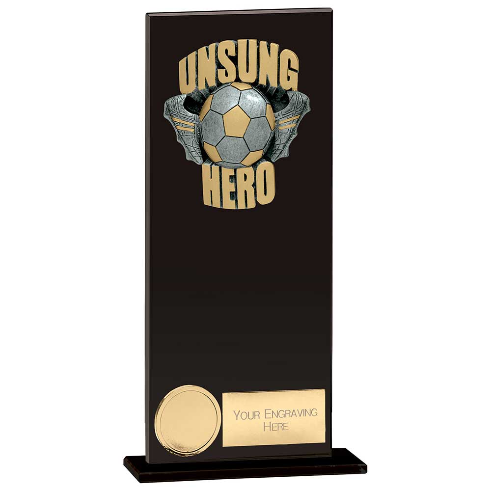 Euphoria Football Unsung Hero Glass Award - Jet Black