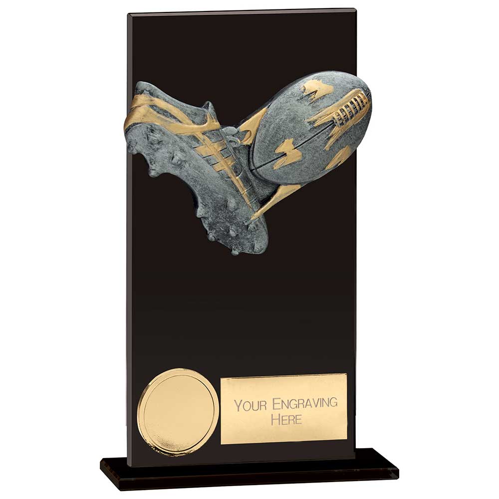 Euphoria Hero Rugby Glass Award - Jet Black