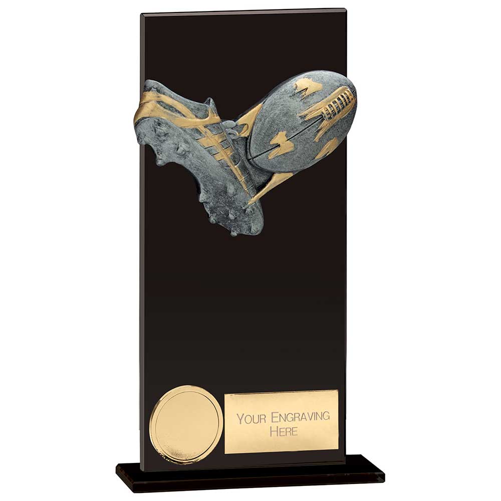 Euphoria Hero Rugby Glass Award - Jet Black