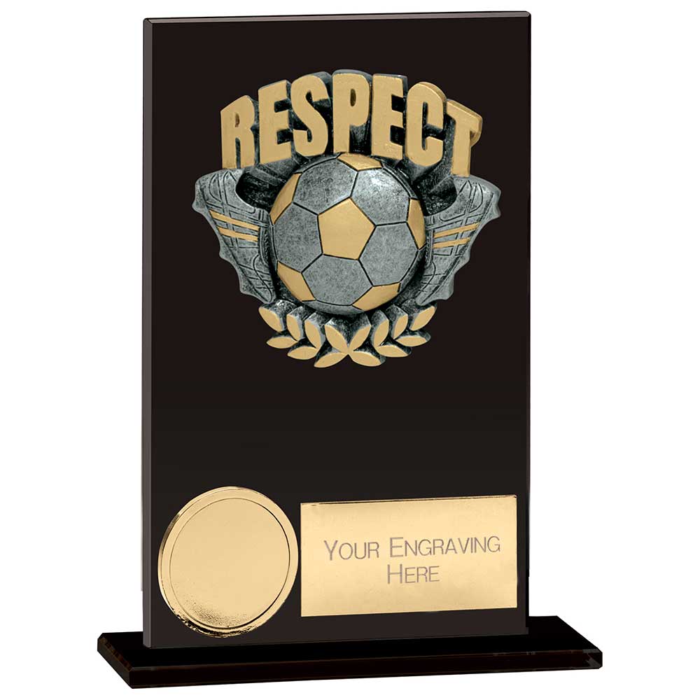 Euphoria Football Hero Respect Glass Award - Jet Black