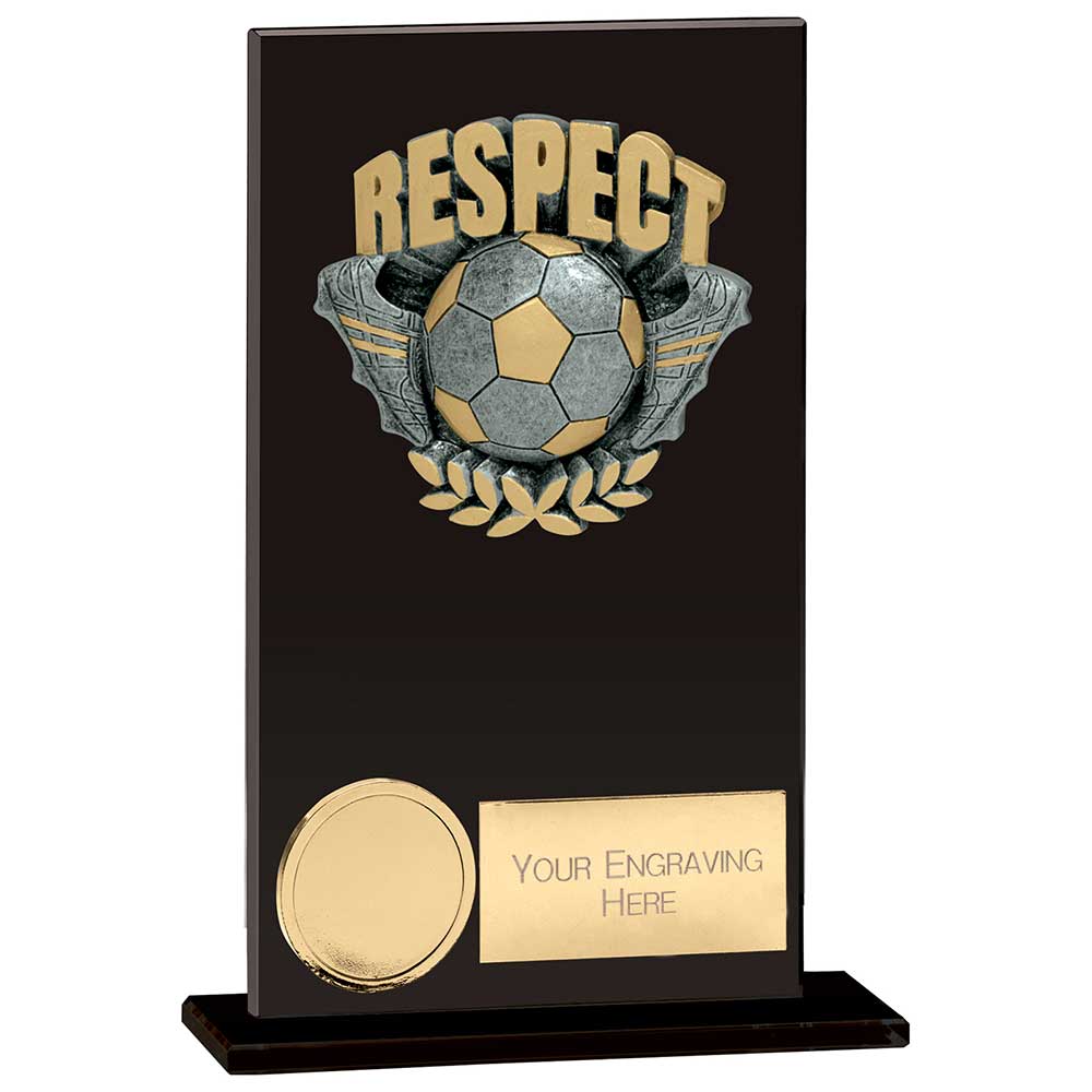 Euphoria Football Hero Respect Glass Award - Jet Black