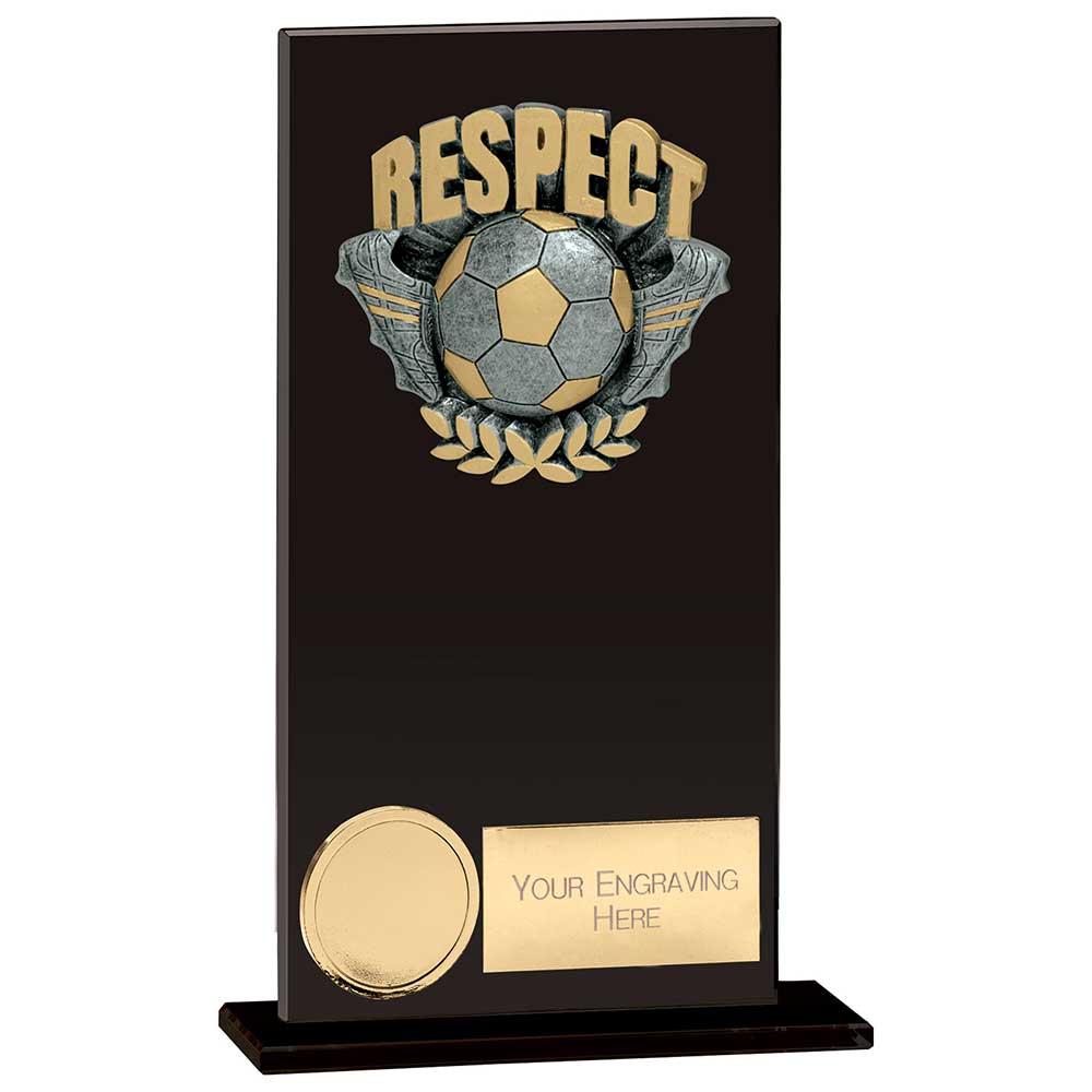 Euphoria Football Hero Respect Glass Award - Jet Black