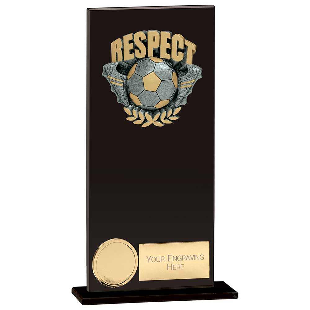 Euphoria Football Hero Respect Glass Award - Jet Black