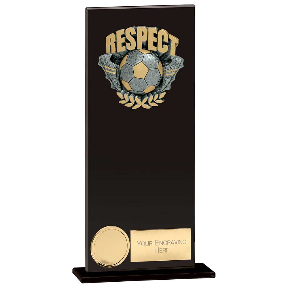 Euphoria Football Hero Respect Glass Award - Jet Black