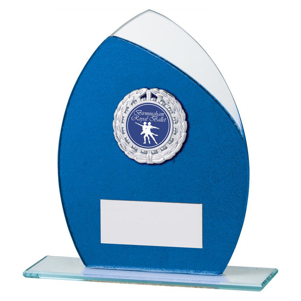Draco Glitter Glass Award Blue 165mm