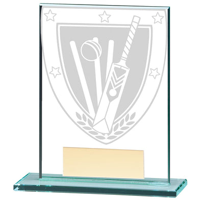 Millennium Cricket Jade Glass Award 110mm