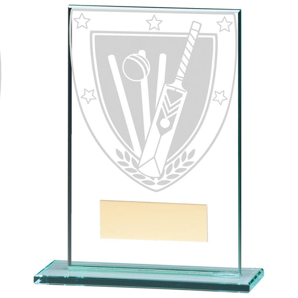 Millennium Cricket Jade Glass Award 125mm