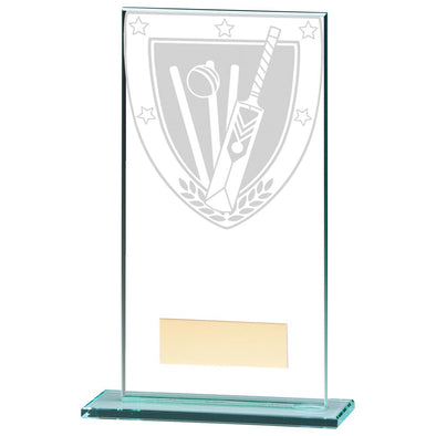 Millennium Cricket Jade Glass Award 160mm