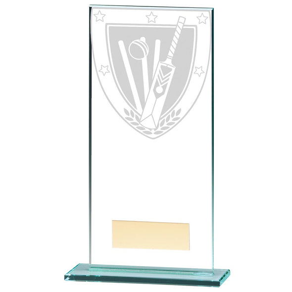 Millennium Cricket Jade Glass Award 180mm