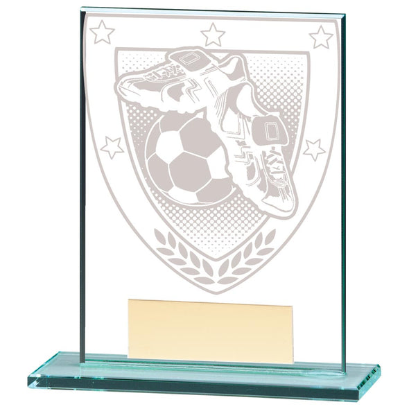 Millennium Football Boot & Ball Jade Glass Award 110mm
