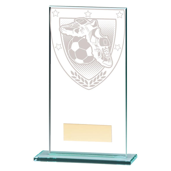 Millennium Football Boot & Ball Jade Glass Award 160mm