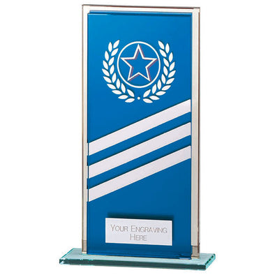 Talisman Mirror Glass Award Blue/Silver 180mm