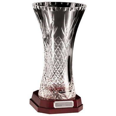 Lindisfarne St Theodore Crystal Vase and Base Set - 255mm Overall Height