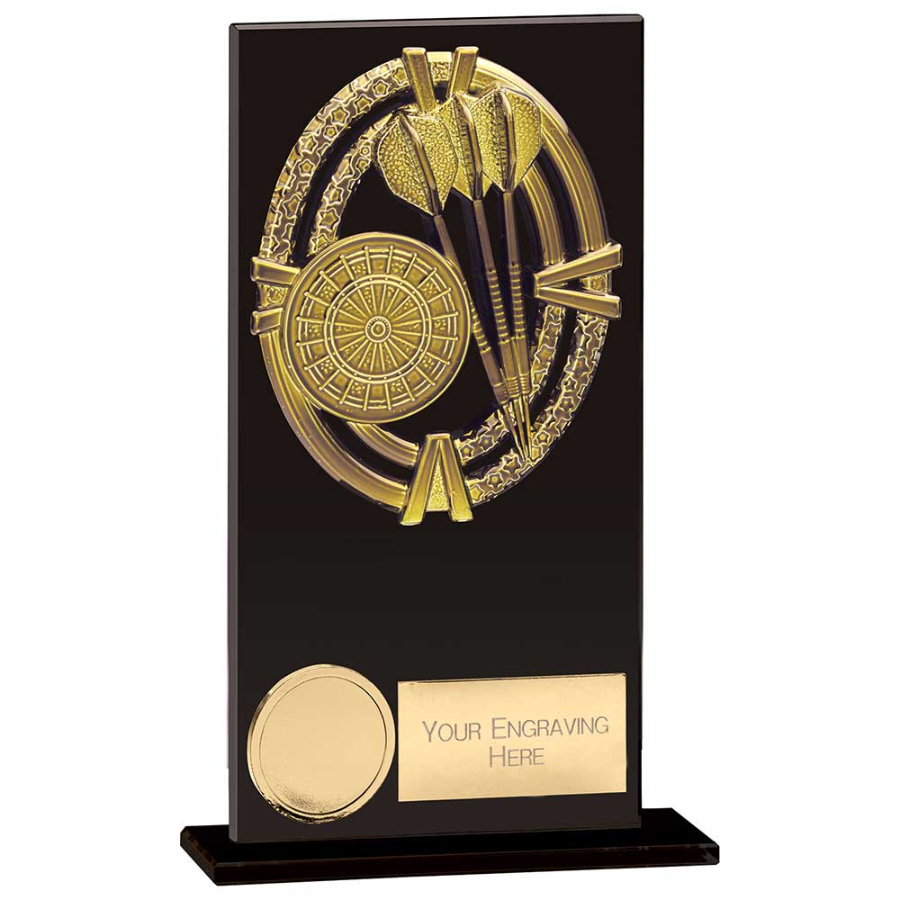 Maverick Fusion Darts Black Glass Plaque Award