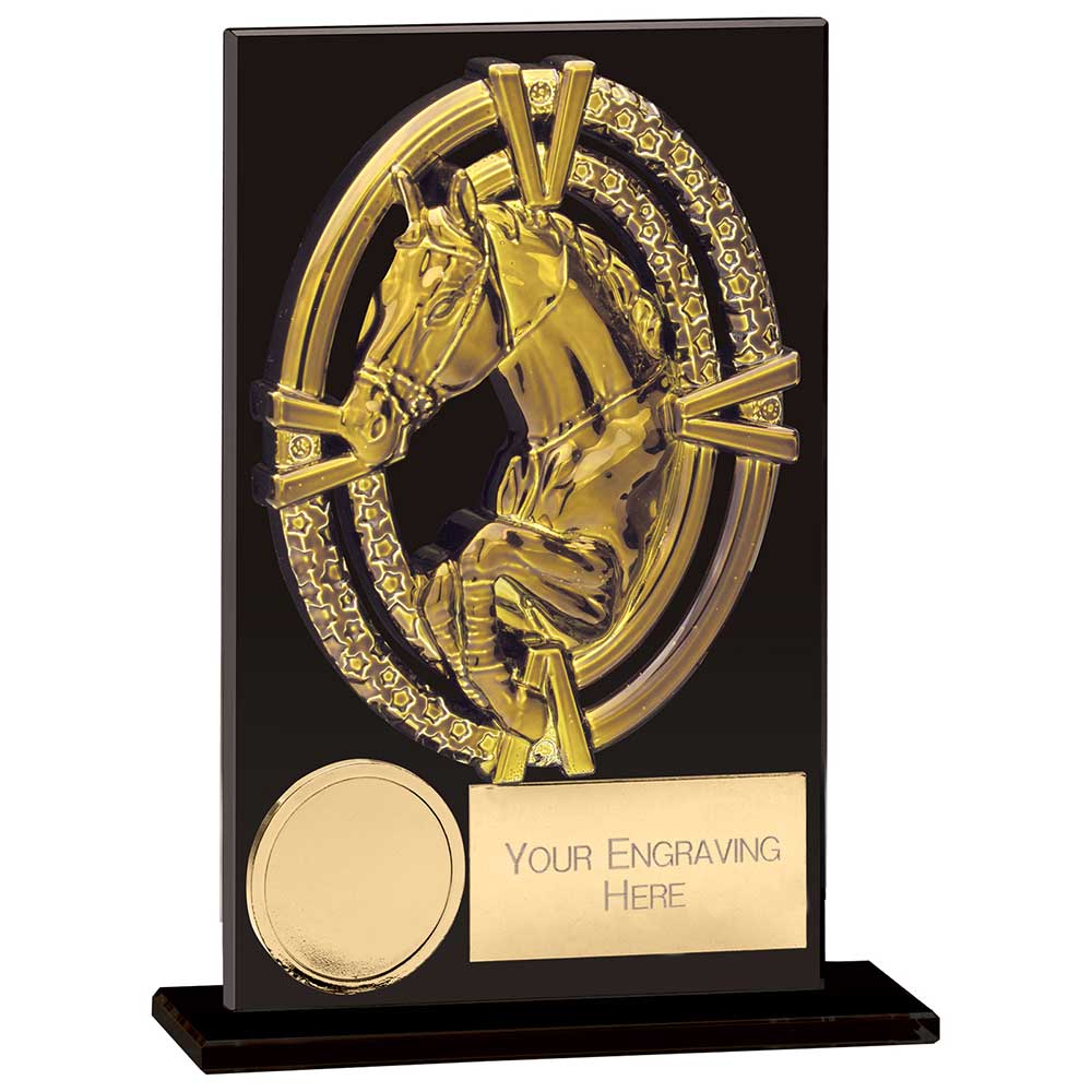 Maverick Fusion Equestrian Black Glass Plaque Award