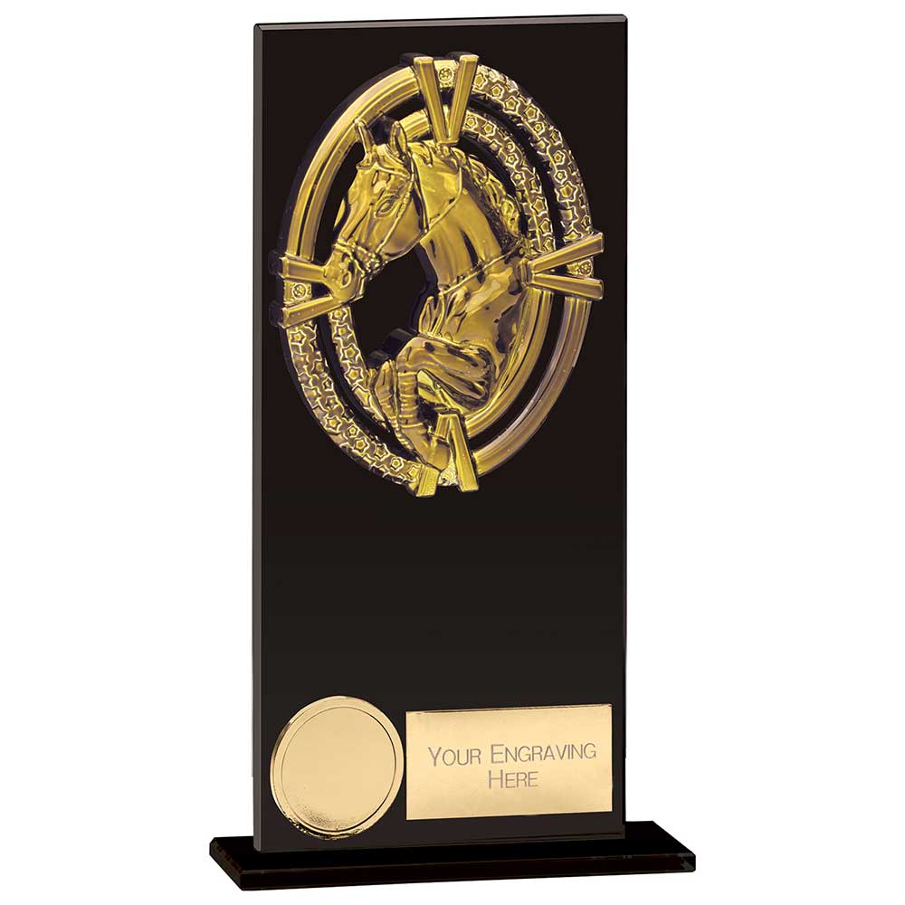 Maverick Fusion Equestrian Black Glass Plaque Award